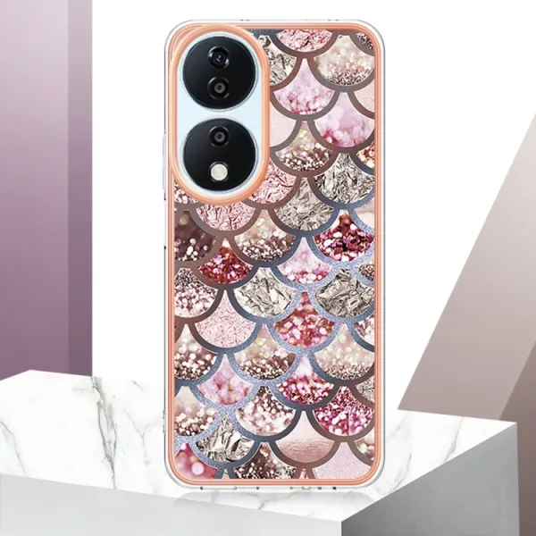 IMD MARBLE Ochranný kryt pre Honor X7b PINK SCALES