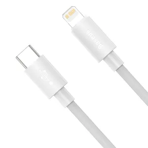 BASEUS SIMPLE WISDOM 2x Kábel USB-C / Lightning 20W 1.5 metra biely