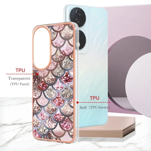 IMD MARBLE Ochranný kryt pre Honor X7b PINK SCALES