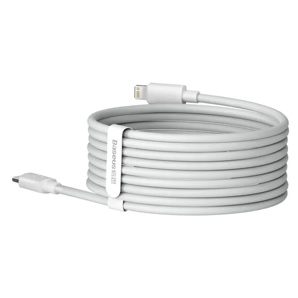 BASEUS SIMPLE WISDOM 2x Kábel USB-C / Lightning 20W 1.5 metra biely