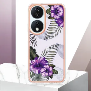 IMD MARBLE Ochranný kryt pre Honor X7b PURPLE FLOWER