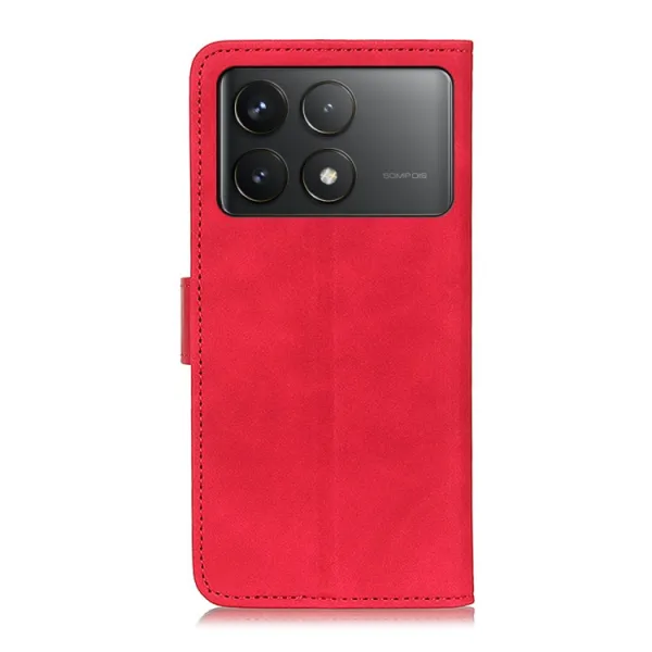 KHAZNEH RETRO Zaklápacie puzdro pre Xiaomi Poco F6 Pro červené