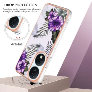 IMD MARBLE Ochranný kryt pre Honor X7b PURPLE FLOWER