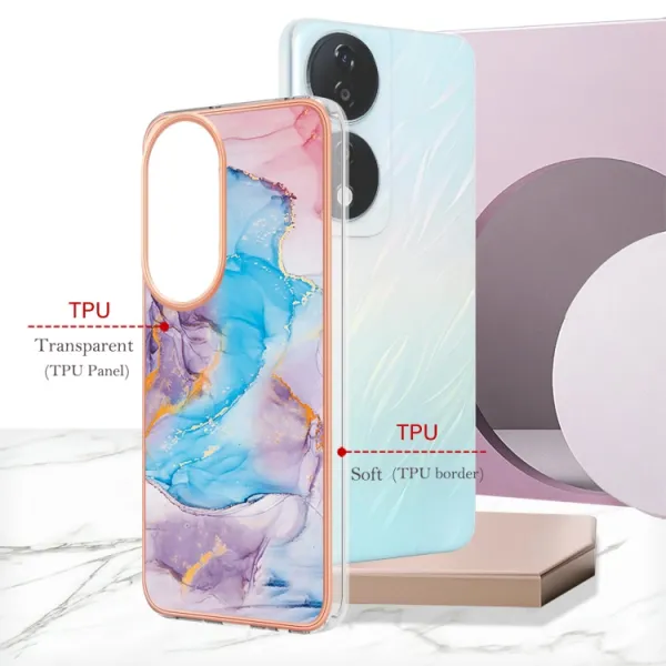 IMD MARBLE Ochranný kryt pre Honor X7b BLUE