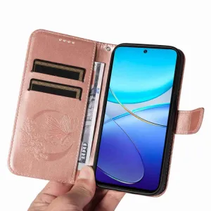 ART BUTTERFLY Peňaženkový obal pre Vivo V40 SE 5G ružovozlatý