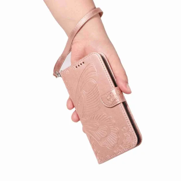 ART BUTTERFLY Peňaženkový obal pre Vivo V40 SE 5G ružovozlatý