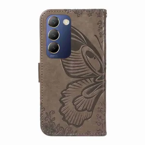 ART BUTTERFLY Peňaženkový obal pre Vivo V40 SE 5G šedý