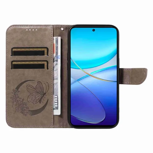 ART BUTTERFLY Peňaženkový obal pre Vivo V40 SE 5G šedý