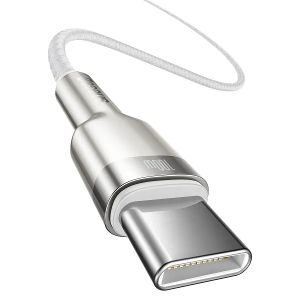 BASEUS CAFULE METAL 100W Kábel USB-C / USB-C 1 meter biely