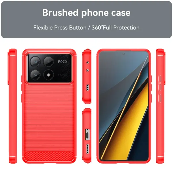 FLEXI TPU Ochranný kryt Xiaomi Poco X6 Pro 5G červený