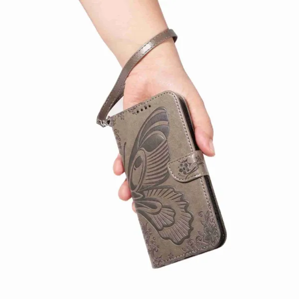 ART BUTTERFLY Peňaženkový obal pre Vivo V40 SE 5G šedý