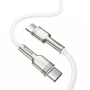 BASEUS CAFULE METAL 100W Kábel USB-C / USB-C 1 meter biely