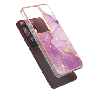 IMD MARBLE Ochranný kryt pre Oppo Reno11 F 5G PURPLE