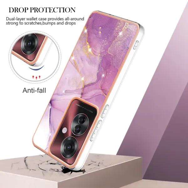 IMD MARBLE Ochranný kryt pre Oppo Reno11 F 5G PURPLE