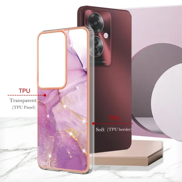 IMD MARBLE Ochranný kryt pre Oppo Reno11 F 5G PURPLE