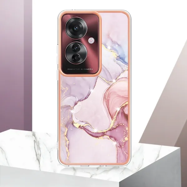 IMD MARBLE Ochranný kryt pre Oppo Reno11 F 5G ROSE GOLD