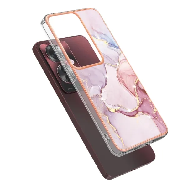 IMD MARBLE Ochranný kryt pre Oppo Reno11 F 5G ROSE GOLD