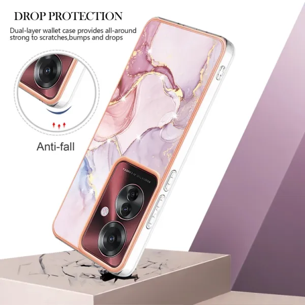 IMD MARBLE Ochranný kryt pre Oppo Reno11 F 5G ROSE GOLD