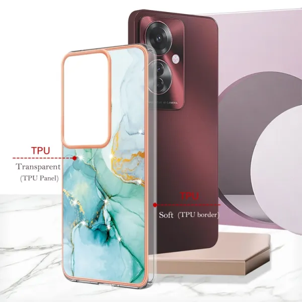 IMD MARBLE Ochranný kryt pre Oppo Reno11 F 5G GREEN