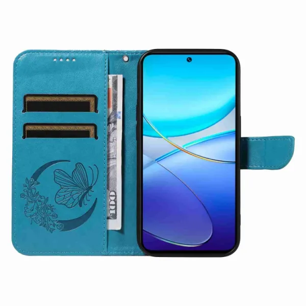 ART BUTTERFLY Peňaženkový obal pre Vivo V40 SE 5G modrý