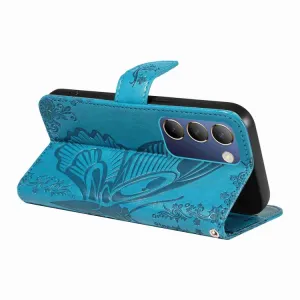 ART BUTTERFLY Peňaženkový obal pre Vivo V40 SE 5G modrý