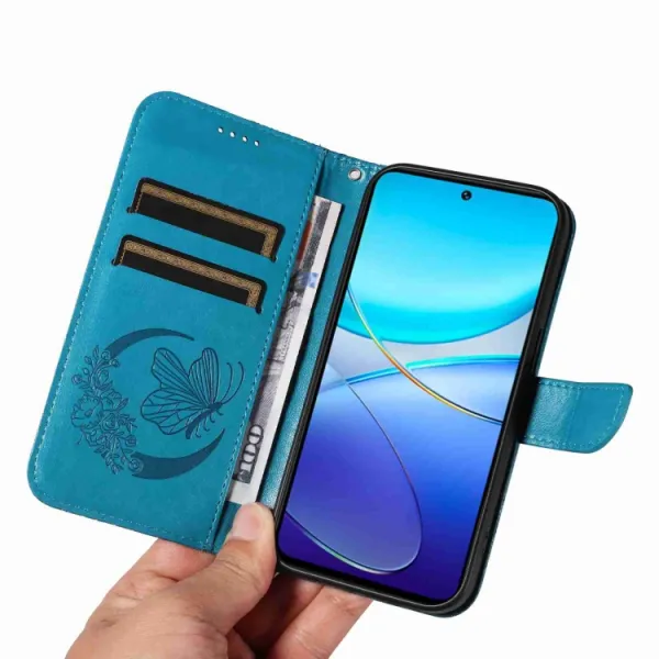 ART BUTTERFLY Peňaženkový obal pre Vivo V40 SE 5G modrý