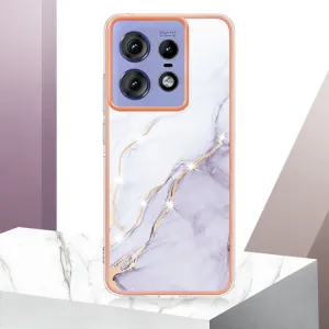 IMD MARBLE Ochranný kryt pre Motorola Edge 50 Pro WHITE
