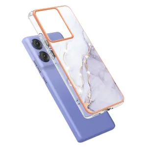 IMD MARBLE Ochranný kryt pre Motorola Edge 50 Pro WHITE