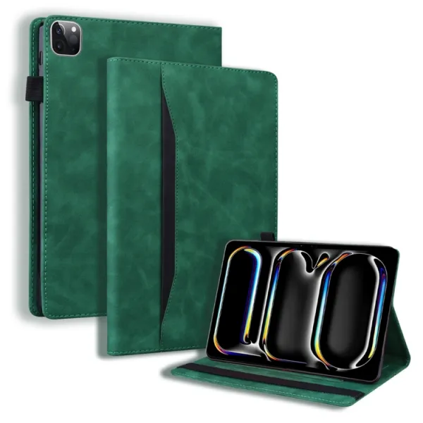 FLATY Zaklápacie puzdro pre Apple iPad Pro 13 2024 / M5 2025 zelené
