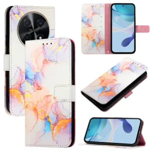 ART MARBLE Peňaženkový kryt pre Huawei Nova 12i WHITE ORANGE