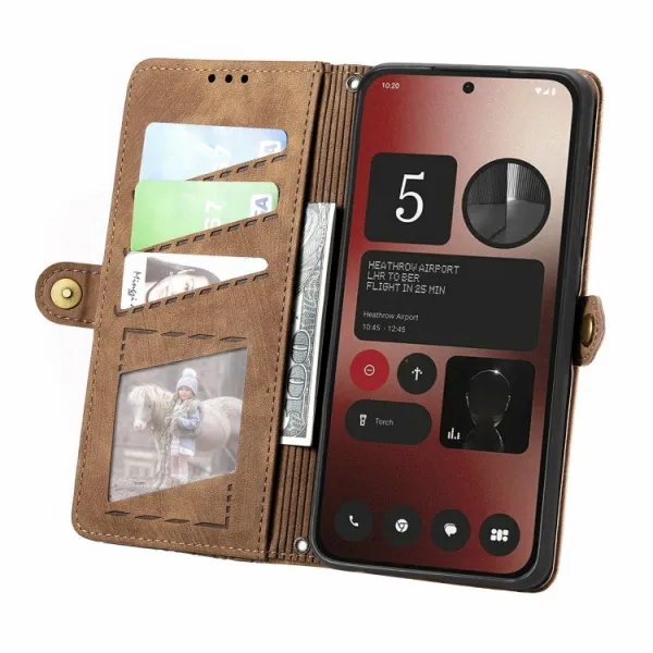 GEOM Peňaženkové puzdro pre Nothing Phone 2a / (2a) Plus hnedé