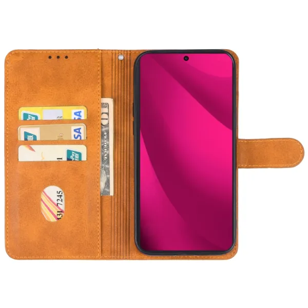 SMOOTH Peňaženkové puzdro pre T Phone 2 Pro hnedé