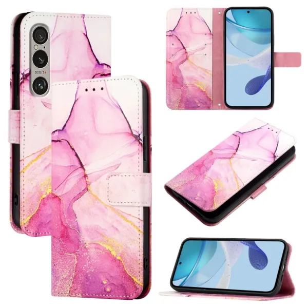 ART MARBLE Peňaženkový kryt pre Sony Xperia 1 VI PINK