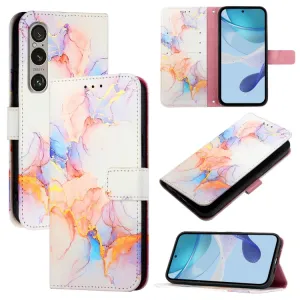 ART MARBLE Peňaženkový kryt pre Sony Xperia 1 VI WHITE ORANGE