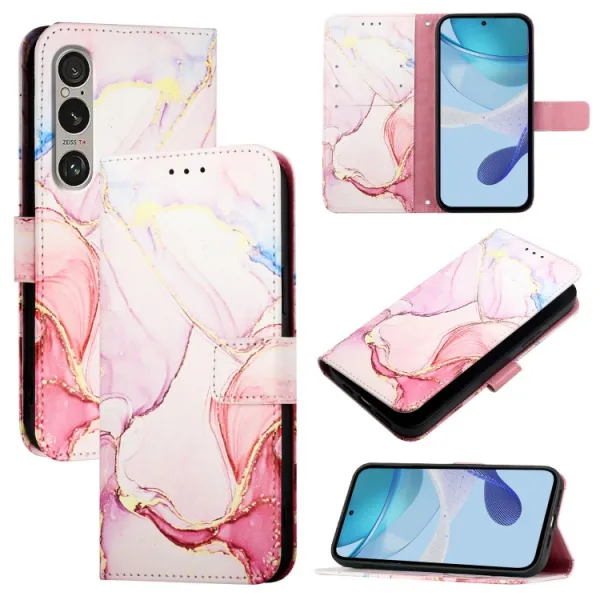 ART MARBLE Peňaženkový kryt pre Sony Xperia 1 VI ROSE GOLD