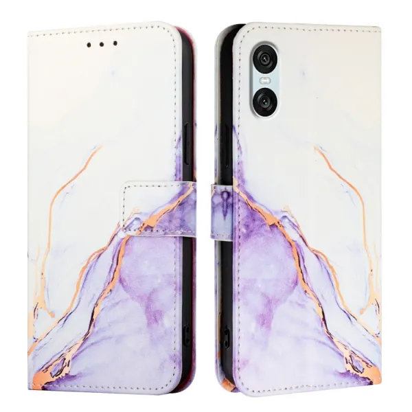 ART MARBLE Peňaženkový kryt pre Sony Xperia 10 VI PURPLE