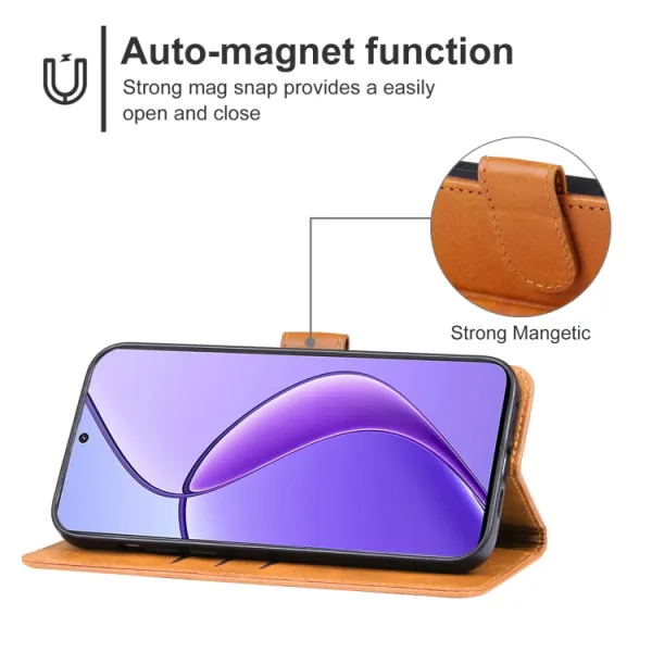 SMOOTH Peňaženkové puzdro pre Realme 12 5G hnedé
