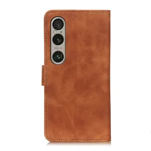 KHAZNEH RETRO Zaklápacie puzdro pre Sony Xperia 1 VI hnedé