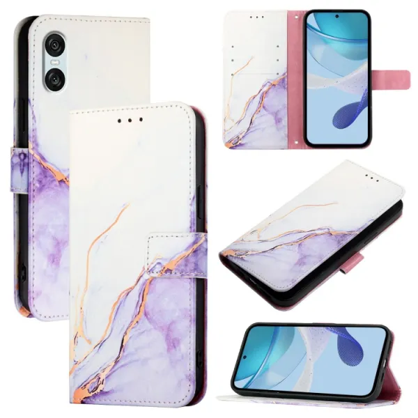 ART MARBLE Peňaženkový kryt pre Sony Xperia 10 VI PURPLE