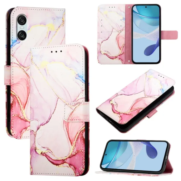 ART MARBLE Peňaženkový kryt pre Sony Xperia 10 VI ROSE GOLD