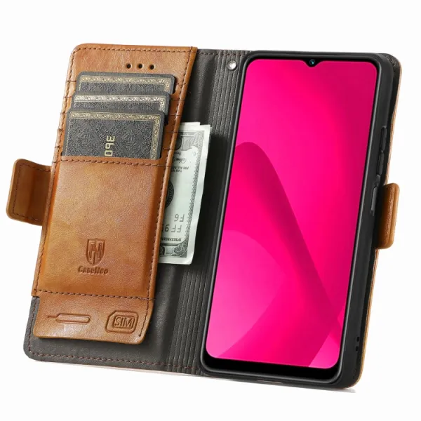 CASENEO Peňaženkové puzdro pre T Phone 2 svetlohnedé