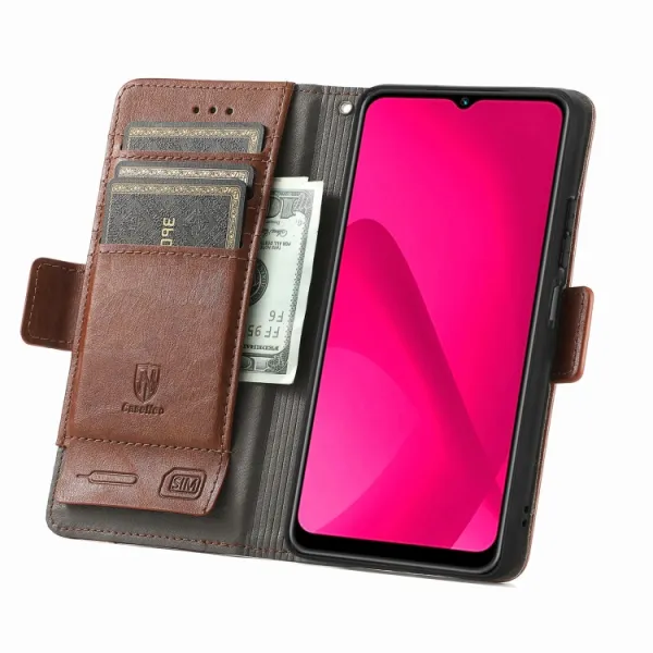 CASENEO Peňaženkové puzdro pre T Phone 2 tmavohnedé