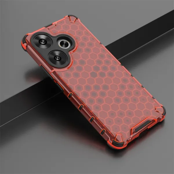 HONEYCOMB Ochranný kryt Xiaomi Poco F6 červený