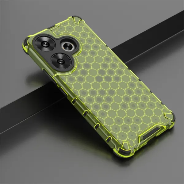 HONEYCOMB Ochranný kryt Xiaomi Poco F6 zelený