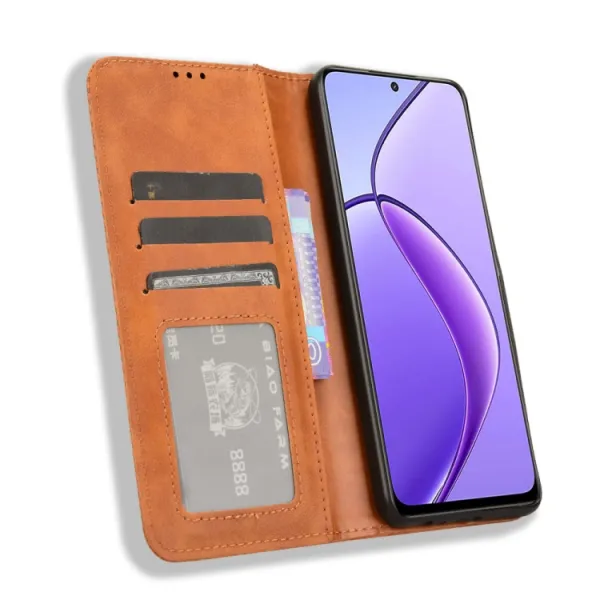BUSINESS Peňaženkové puzdro pre Realme 12 5G / Realme 12x 5G hnedé