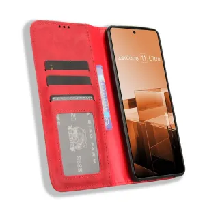 BUSINESS Peňaženkové puzdro pre Asus Zenfone 11 Ultra červené