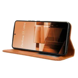 BUSINESS Peňaženkové puzdro pre Asus Zenfone 11 Ultra hnedé