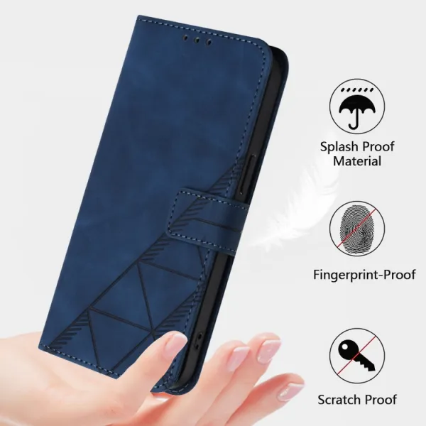 TRIANGLE Peňaženkové puzdro s remienkom Oukitel C51 modré