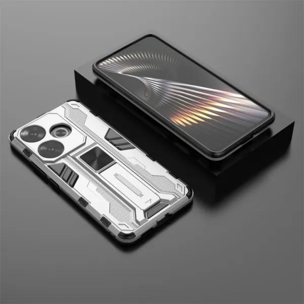 SUPERSONIC Odolný obal pre Xiaomi Poco F6 strieborný