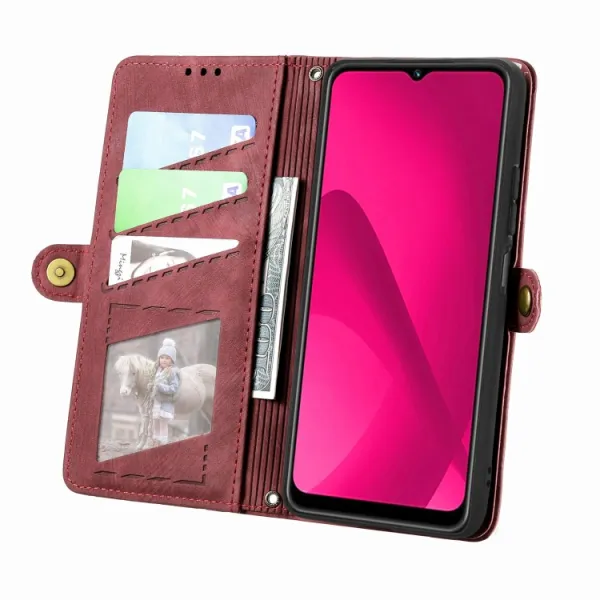 GEOM Peňaženkové puzdro pre T Phone 2 Pro červené